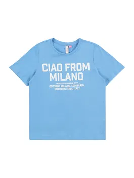 Vero Moda Girl Tricou 'MIRANDAFRANCIS' azuriu / alb