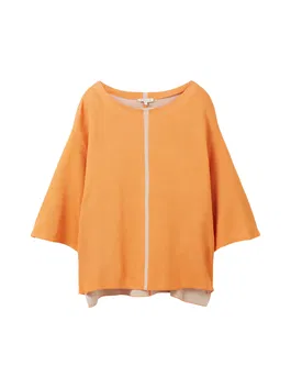 TOM TAILOR Pulover crem / portocaliu deschis