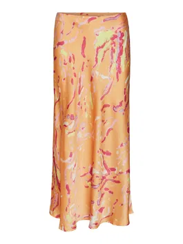 VERO MODA Fustă 'HEART OLI' galben deschis / mov pastel / portocaliu deschis / fucsia
