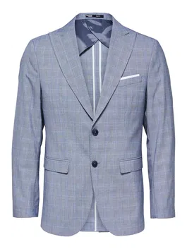 SELECTED HOMME Sacou 'Ryde' albastru marin / azuriu / alb