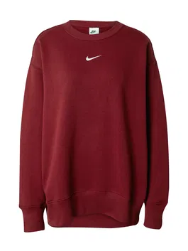 Nike Sportswear Bluză de molton roșu carmin / alb
