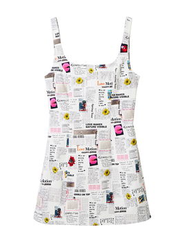 Desigual Rochie 'Breaking News' galben / roz deschis / negru / alb