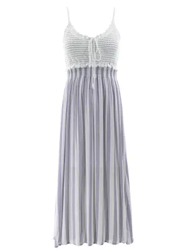 AIKI KEYLOOK Rochie de vară bleumarin / alb