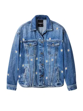 Desigual Geacă de primăvară-toamnă 'Aramis' albastru denim / galben / alb
