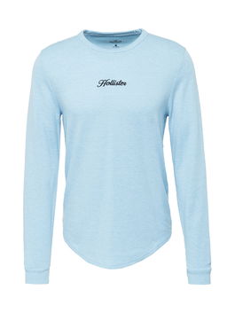 HOLLISTER Tricou albastru deschis / negru
