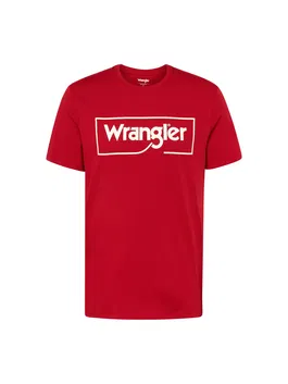 WRANGLER Tricou 'FRAME' roșu / alb