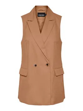 PIECES Vestă de costum 'Tally' maro deschis