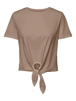 PIECES Tricou 'TIA' bej închis