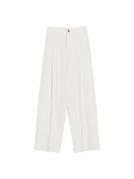 Bershka Pantaloni cu dungă alb