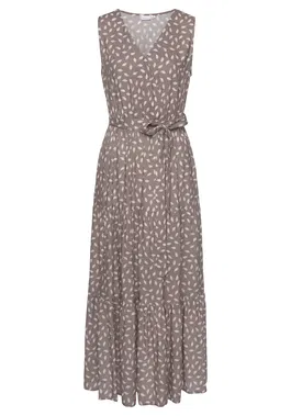 VIVANCE Rochie de vară gri taupe / alb