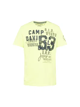 CAMP DAVID Tricou verde neon / negru