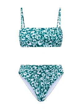 Shiwi Costum de baie două piese 'Lola' verde smarald / verde jad / alb