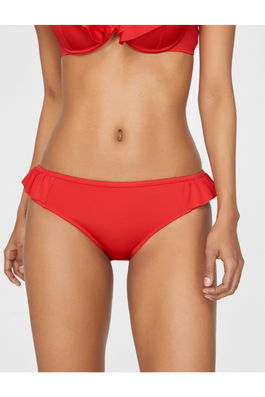 Koton femeii Red Ruffle Detaliu Bikini Bottom