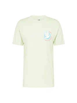 Obey Tricou turcoaz / verde pastel / roșu pastel / alb