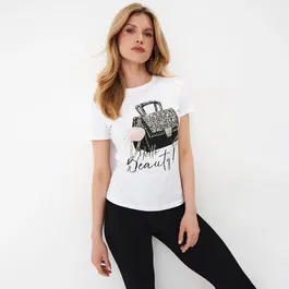 Mohito - Tricou din bumbac cu imprimeu - Alb
