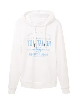 TOM TAILOR Bluză de molton albastru deschis / alb