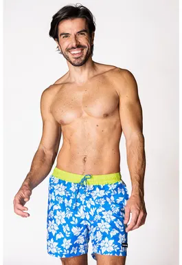 Pantaloni scurti de baie cu imprimeu tropical