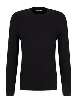 TOM TAILOR DENIM Pulover negru
