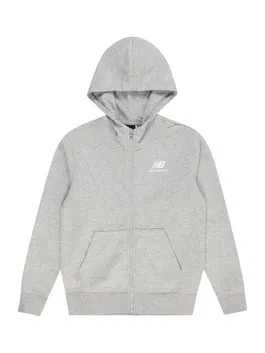 new balance Hanorac 'Essentials Stacked Logo French' gri deschis / alb
