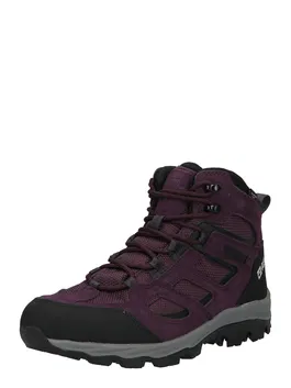 JACK WOLFSKIN Botine 'VOJO' mov închis / negru / alb