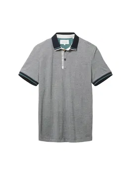 TOM TAILOR Tricou bleumarin / albastru pastel / alb