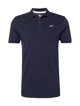 HOLLISTER Tricou bleumarin / alb