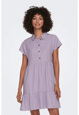 Rochie stratificata din amestec de in