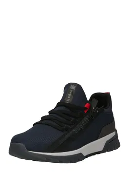 bugatti Sneaker low 'Lightning' albastru noapte / gri piatră / roșu / negru / alb
