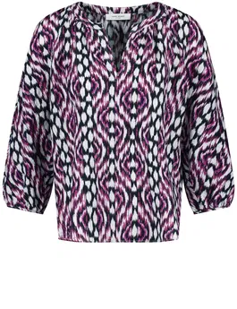 GERRY WEBER Bluză roz / purpuriu / negru / alb