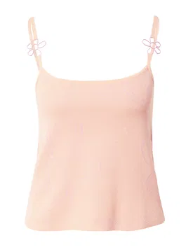 florence by mills exclusive for ABOUT YOU Top brodat 'Sweet Hibiscus' portocaliu caisă / roz deschis