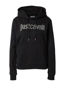 Just Cavalli Bluză de molton negru / transparent
