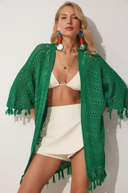 Happiness İstanbul Cardigan - Green - Regular fit