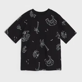 Sinsay - Tricou cu imprimeu - Negru