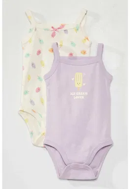 Set de body-uri cu imprimeu - 2 piese