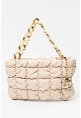 Geanta crossbody matlasata cu bareta detasabila de lant
