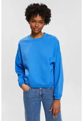 Bluza sport din amestec de bumbac organic cu maneci cazute