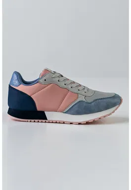 Pantofi sport colorblock cu insertii de piele intoarsa sintetica