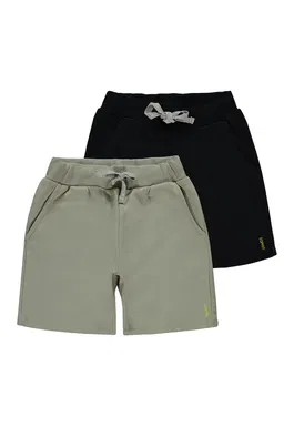 Set de pantaloni scurti cu buzunare oblice - 2 perechi