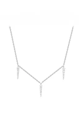Colier de argint veritabil cu zirconia