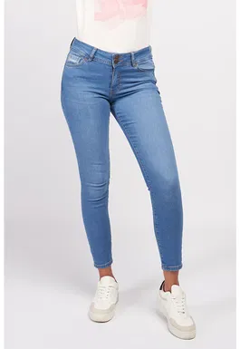 Blugi skinny cu aspect decolorat