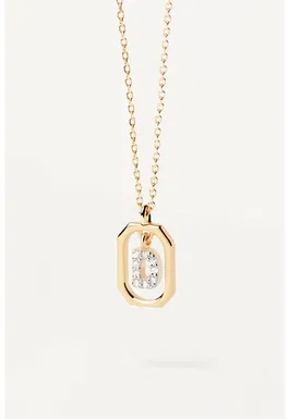 Colier placat cu aur de 18K decorat cu zirconia