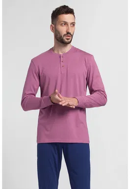 Bluza cu decolteu henley din amestec de bambus