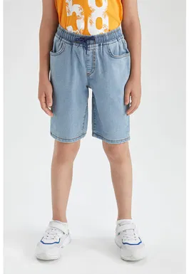 Pantaloni scurti de denim cu 5 buzunare