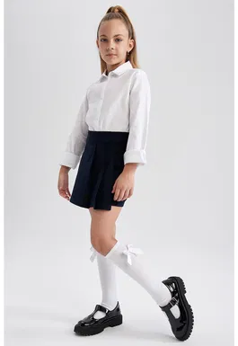Fusta-pantalon cu pliuri frontale
