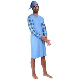 Men's nightgown Foltýn blue oversize