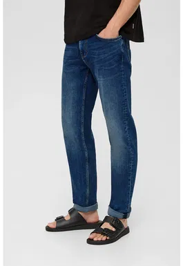 Blugi slim fit cu model cu 5 buzunare