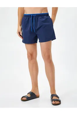 Koton Shorts Marine Shorts with a lace-up waist with pockets.