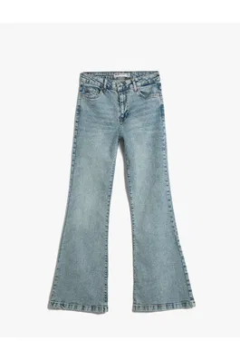 Koton Spanish Leg Denim Pants Slim Fit, Normal Waist - Victoria Jean