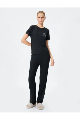 Koton Pajama Bottoms With Straight Legs Modal-Mixed