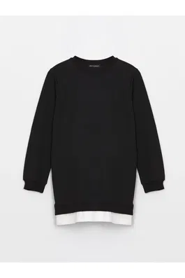 LC Waikiki Crew Neck Long Sleeve Oversized Maternity Tunic